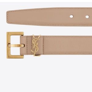 YSL “ Cassandre” Tan Tiny belt